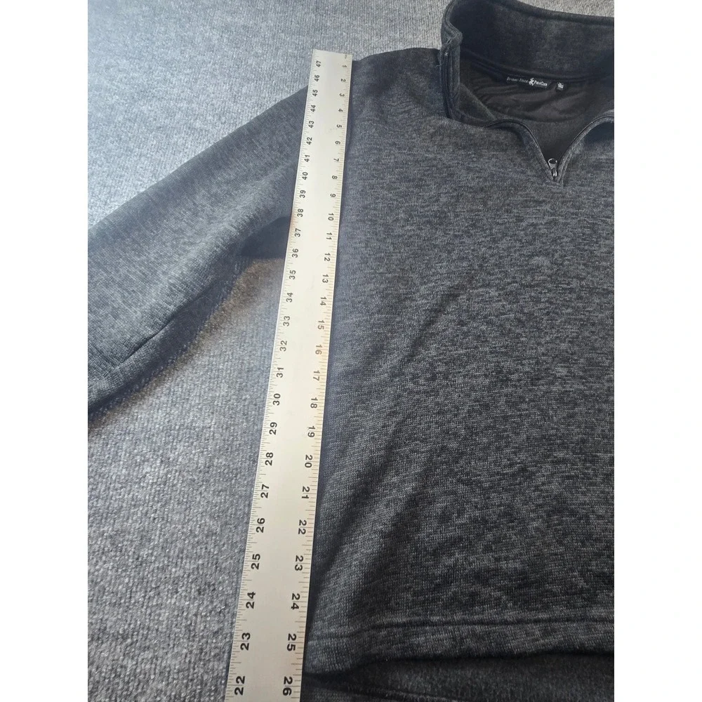 Beverly Hills Polo Club Mens Large Gray Heathered Quarter Zip Fleece Pullover